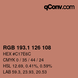 カラーコード: RGB 193.1 126 108 | qconv.com