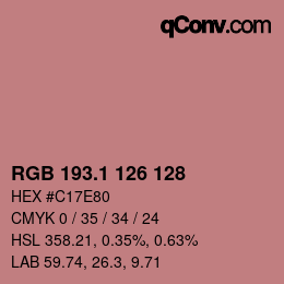 カラーコード: RGB 193.1 126 128 | qconv.com
