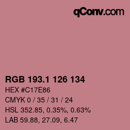 カラーコード: RGB 193.1 126 134 | qconv.com