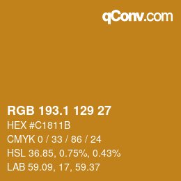 カラーコード: RGB 193.1 129 27 | qconv.com