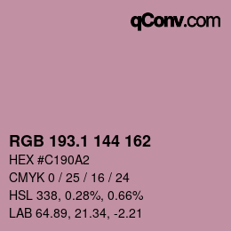 カラーコード: RGB 193.1 144 162 | qconv.com