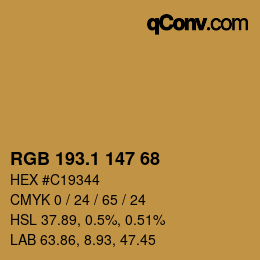 カラーコード: RGB 193.1 147 68 | qconv.com