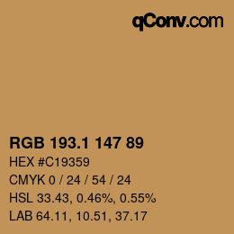 Color code: RGB 193.1 147 89 | qconv.com