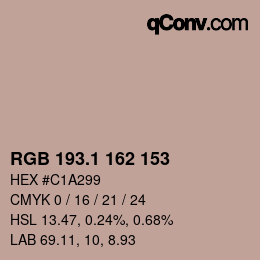 カラーコード: RGB 193.1 162 153 | qconv.com