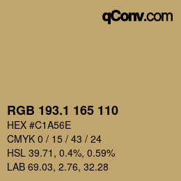 カラーコード: RGB 193.1 165 110 | qconv.com
