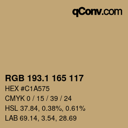 カラーコード: RGB 193.1 165 117 | qconv.com