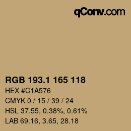 カラーコード: RGB 193.1 165 118 | qconv.com