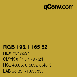 カラーコード: RGB 193.1 165 52 | qconv.com
