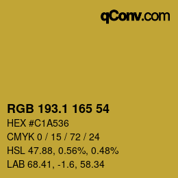 カラーコード: RGB 193.1 165 54 | qconv.com