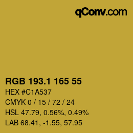 カラーコード: RGB 193.1 165 55 | qconv.com