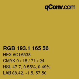 カラーコード: RGB 193.1 165 56 | qconv.com