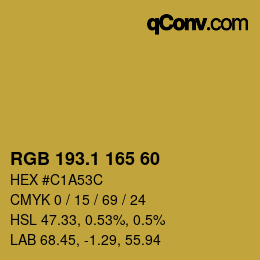カラーコード: RGB 193.1 165 60 | qconv.com