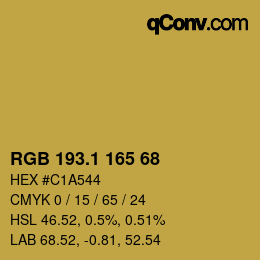 カラーコード: RGB 193.1 165 68 | qconv.com