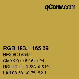 カラーコード: RGB 193.1 165 69 | qconv.com