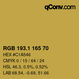 カラーコード: RGB 193.1 165 70 | qconv.com