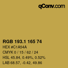 カラーコード: RGB 193.1 165 74 | qconv.com