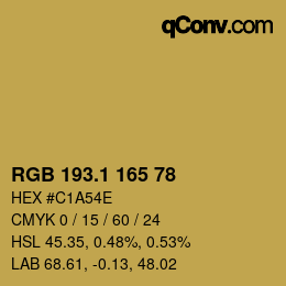 カラーコード: RGB 193.1 165 78 | qconv.com