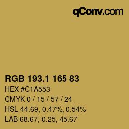 カラーコード: RGB 193.1 165 83 | qconv.com