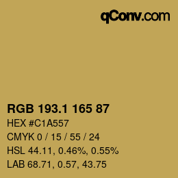 カラーコード: RGB 193.1 165 87 | qconv.com