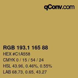 カラーコード: RGB 193.1 165 88 | qconv.com
