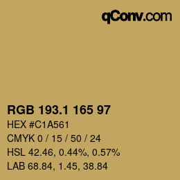 カラーコード: RGB 193.1 165 97 | qconv.com