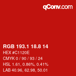 Farbcode: RGB 193.1 18.8 14 | qconv.com