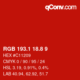 Color code: RGB 193.1 18.8 9 | qconv.com