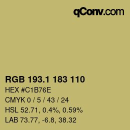 カラーコード: RGB 193.1 183 110 | qconv.com