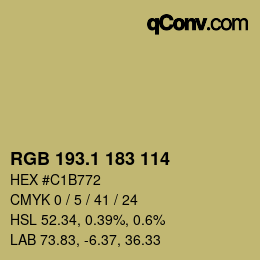 カラーコード: RGB 193.1 183 114 | qconv.com
