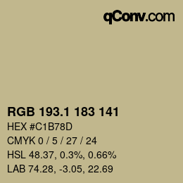 Color code: RGB 193.1 183 141 | qconv.com