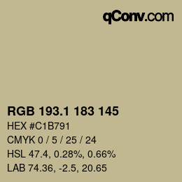 カラーコード: RGB 193.1 183 145 | qconv.com