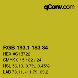 カラーコード: RGB 193.1 183 34 | qconv.com