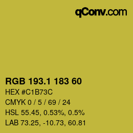 カラーコード: RGB 193.1 183 60 | qconv.com