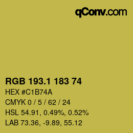 カラーコード: RGB 193.1 183 74 | qconv.com
