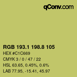 カラーコード: RGB 193.1 198.8 105 | qconv.com
