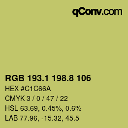 カラーコード: RGB 193.1 198.8 106 | qconv.com