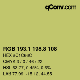 カラーコード: RGB 193.1 198.8 108 | qconv.com
