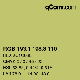 カラーコード: RGB 193.1 198.8 110 | qconv.com