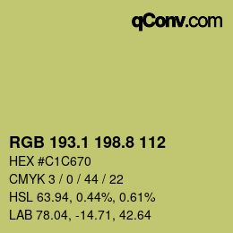 カラーコード: RGB 193.1 198.8 112 | qconv.com