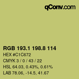 カラーコード: RGB 193.1 198.8 114 | qconv.com