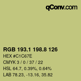カラーコード: RGB 193.1 198.8 126 | qconv.com