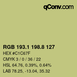 Color code: RGB 193.1 198.8 127 | qconv.com