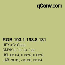 Color code: RGB 193.1 198.8 131 | qconv.com