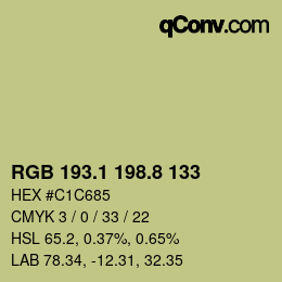 カラーコード: RGB 193.1 198.8 133 | qconv.com