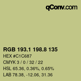 カラーコード: RGB 193.1 198.8 135 | qconv.com