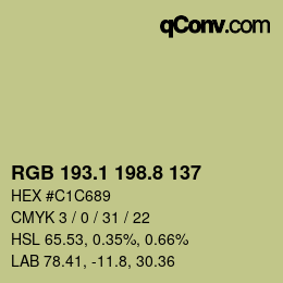 Color code: RGB 193.1 198.8 137 | qconv.com