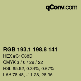 Color code: RGB 193.1 198.8 141 | qconv.com
