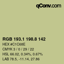 Color code: RGB 193.1 198.8 142 | qconv.com