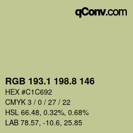Color code: RGB 193.1 198.8 146 | qconv.com