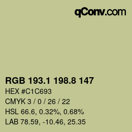 Color code: RGB 193.1 198.8 147 | qconv.com